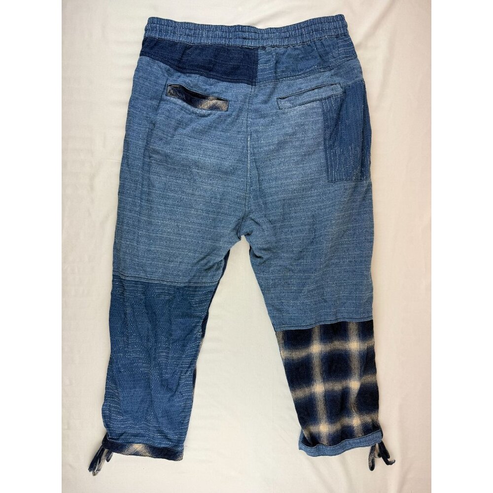 Free People Honey Bee Patched Denim Harem Pants Jeans Medium M - Picture 3 of 10